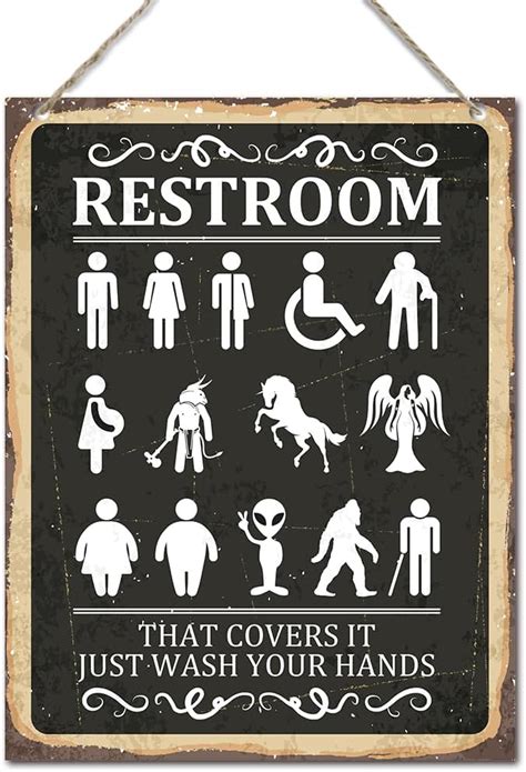 Amazon.com: Hanging Restroom Sign